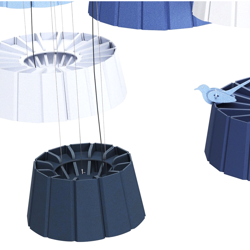 Modern Design Acoustic Panel Baffles Sound-Absorbing and Environment-Friendly Polyester Fiber Board Strip Shape for Gym Use