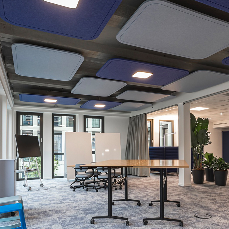 Modern Design Acoustic Panel Baffles Sound-Absorbing and Environment-Friendly Polyester Fiber Board Strip Shape for Gym Use Modern Design Acoustic Panel Baffles Sound-Absorbing and Environment-Friendly Polyester Fiber Board Strip Shape for Gym Use