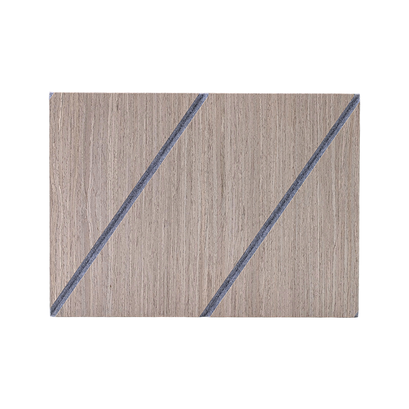 Wood Veneer Grooved, Polygonal Sound-absorbing Wall Panel, Applicable to Hotels and Offices