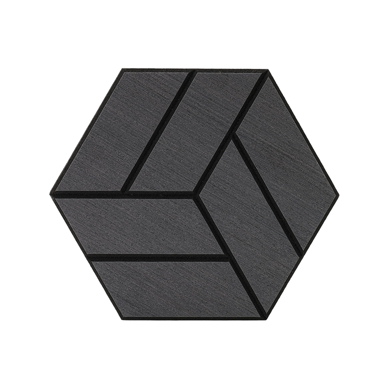 Wood Veneer Grooved, Polygonal Sound-absorbing Wall Panel, Applicable to Hotels and Offices Wood Veneer Grooved, Polygonal Sound-absorbing Wall Panel, Applicable to Hotels and Offices