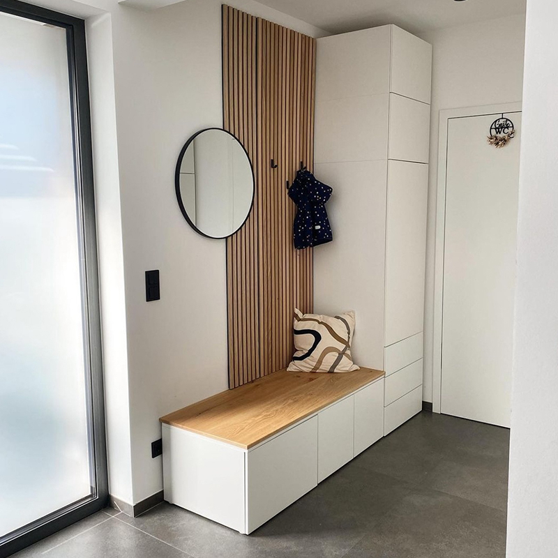 Akupanel Design Wood Acoustic Wall Panels 3D Model Soundproof Wooden Slats for Home Hotel School Cinema Hospital Use