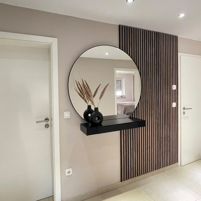 Various Material Wooden Strips Office Decoration Wall Panels Grating Sound-Absorbing Panels Graphic Design Project Solution