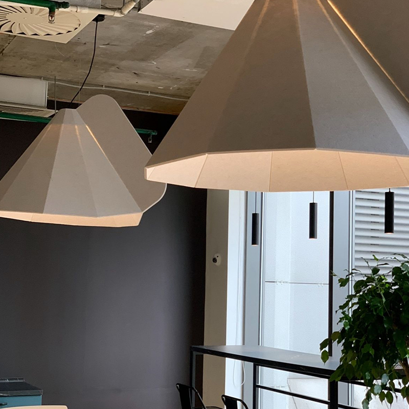 Modern Design Acoustic Panel Baffles Sound-Absorbing and Environment-Friendly Polyester Fiber Board Strip Shape for Gym Use