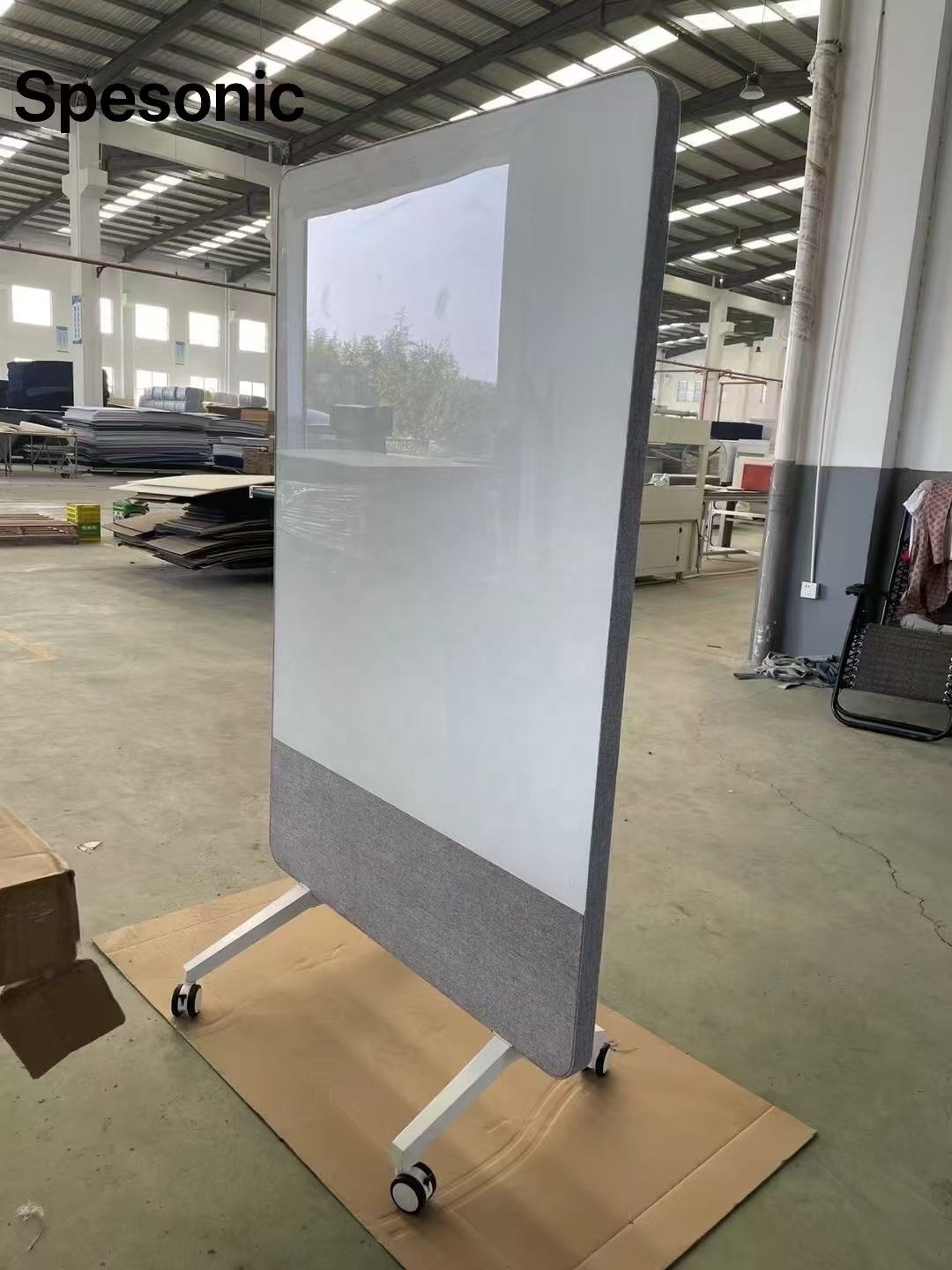 Modern White Acoustic Writing Board Soundproof Polyester Fiber Panels for Home Office Partition Glass Material